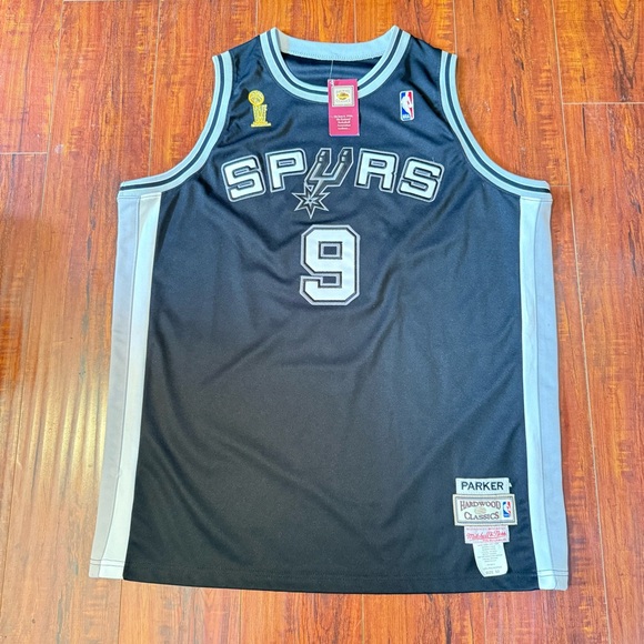 Tony Parker San Anto Spurs Mitchell &Ness FinalsHardwood Classic Jersey Sz 52